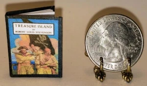 1:12 SCALE MINIATURE BOOK TREASURE ISLAND ILLUSTRATED ROBERT LOUIS STEVENSON - Picture 1 of 7