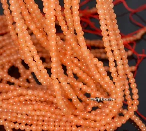 PIEDRA PRECIOSA AVENTURINA NARANJA AROMAS CÍTRICOS 3MM REDONDAS CUENTAS SUELTAS 16" - Imagen 1 de 1