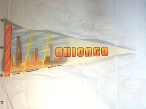 De colección. Banderín de fieltro Chicago bandera torre Sears John Hancock edificios petroleros estándar - Imagen 1 de 6