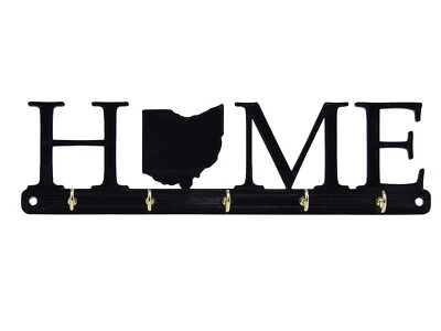 Ohio Hogar Estado Forma Llavero Perchero Ganchos Inauguración Pared Decoración Regalo Foto 1 de 4