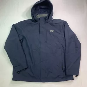 L.L. Bean 3 In 1 Jacket Men's L 501838 Hooded Black Shell Rain Zip Gorpcore - Picture 1 of 10