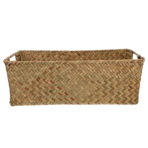 Indoor Bread Container Woven Laundry Basket Rectangular Wicker Baskets - Picture 1 of 12