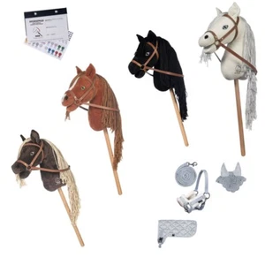 Hobby Horse Steckenpferd mit Trense +Halfter Set+Haube+Decke und Pferdepass - Bild 1 von 8