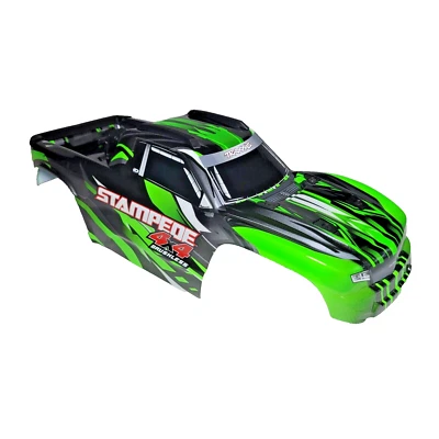 Fits Traxxas Stampede 4X4 BL-2s V2 Green Black Body Clip-Less Support Mount VXL - Image 1 of 4