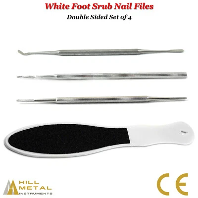 4Pcs Set Toe Nail Lifter Foot Rasp Nails File Scrubber Hard Dead Skin Remover CE - Image 1 of 4