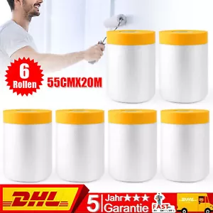 6XMalerfolie Abdeckfolie Mit Klebeband Malerband Goldband Maler Folie Malerkrepp - Bild 1 von 15