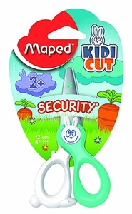 Maped 037800 "Kidicut" 12 cm 4.5-Inch Scissors - Green/White Handles Single Pack - Picture 1 of 3