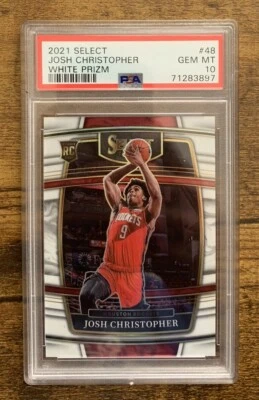 Josh Christopher 2021-22 Select Rookie White Prizm # /149 RC PSA 10 GEM MT - Image 1 of 2