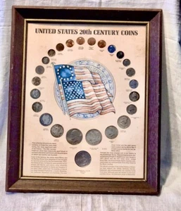 USA 20. Jahrhundert Kursmünzensatz gerahmt 25 Münzen im Rahmen 1901-1972 - Bild 1 von 3