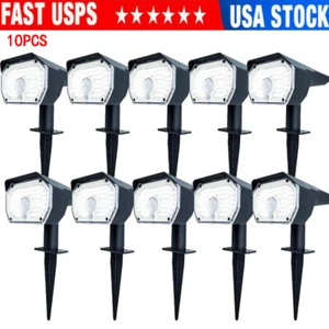 US 10Pcs 76-LED Solar Spotlights Landscape Lights Outdoor Garden Pathway Lamps - Picture 1 of 13