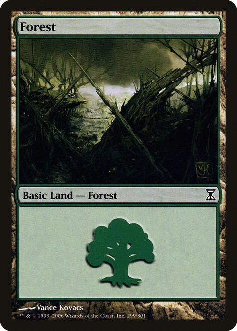 Single MTG Baisc Land Forest #299 Time Spiral Common Near Mint NM - Image 1 of 1