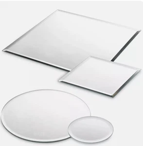 Round / Square 10,20,25,30,35,40CM GLASS Mirror Plates Wedding Table Centrepiece - Picture 1 of 10