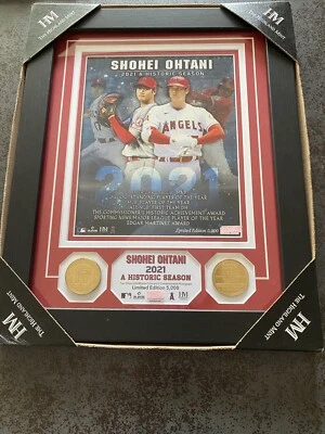 SHOHEI OHTANI 2021 A HISTORIC SEASON Two 39mm Bronze Coin Limited Edition Angels - Image 1 of 4