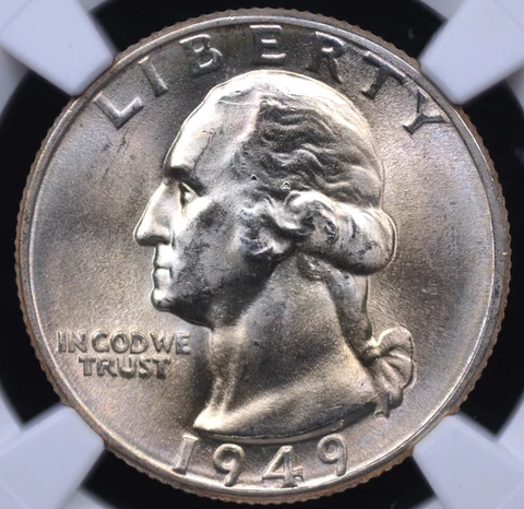 1949 D WASHINGTON QUARTER NGC MS 66 FROSTY SILVER GLOW WITH ATTRACTIVE ACCENTS Cover