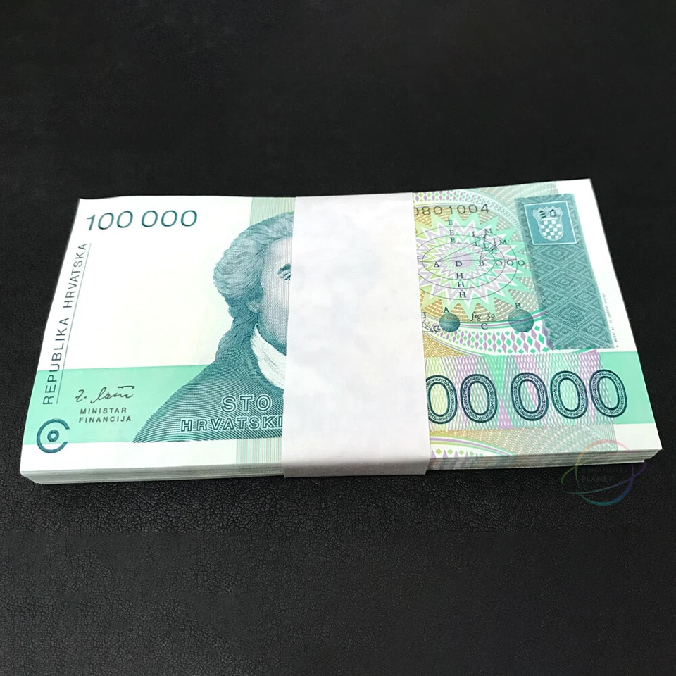 CROATIA 100,000 100000 Dinara X 100 PCS 1993 P-27 Bundle UNC Uncirculated - Image 1 of 3
