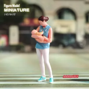 1/87 Bebé Abrazando Madre Escena Utilería Miniaturas Muñeca Figura Para Coches Vehículo Juguete - Imagen 1 de 6
