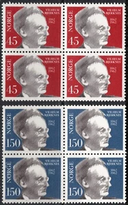 512 Noruega 1962, NK 506-07, MNH Vilhelm Bjerknes, MI 466-67, SC #403-04. - Imagen 1 de 1