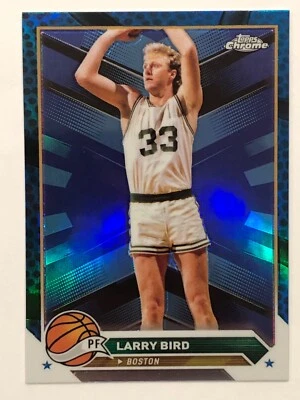 2023-24 TOPPS CHROME LARRY BIRD F BOSTON HOF #175 BLUE REFRACTOR - Image 1 of 2