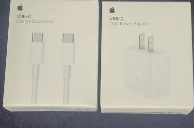 Genuine Apple USB-C Charge Cable (2m) and Apple 20W USB-C Power Adapter Set - Image 1 of 4