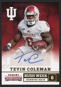 Tevin Coleman 2015 Contenders Draft Picks Rookie Rush Week Autogramm #4 Auto RC - Bild 1 von 2