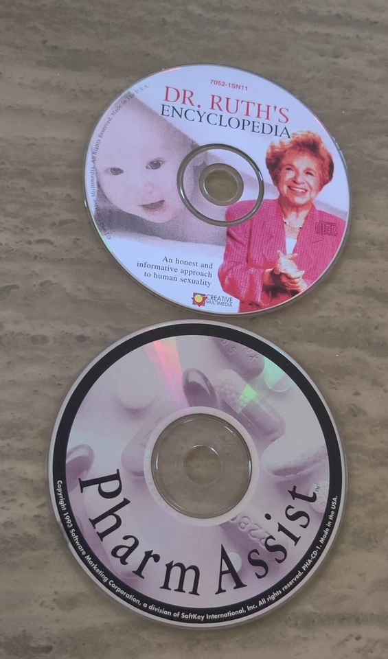 Dr. Ruth's Encyclopedia (1994) & PharmAssist (1993) PC CD ROM, SOLO DISCOS Foto 1 de 1