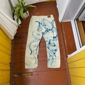 Vintage Lee custom jeans grunge  1 of 1 art Y2K individually created reworked - Picture 1 of 12