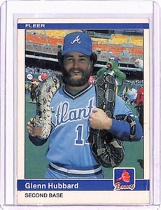 1984 Fleer #182 Glenn Hubbard Atlanta Braves Baseball Card VG/EX Very Good 30035