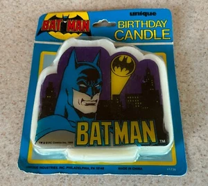 BATMAN BIRTHDAY CANDLE (1989 Unique Industries Toys) -- Vintage -- Sealed - Picture 1 of 2