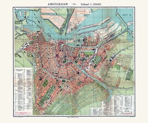 1912 Map of Amsterdam Netherlands - Picture 1 of 3