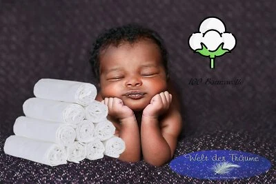 WELT DER TRÄUME 40xStoffwindeln Stoffwindel Spucktücher Mullwindeln Spucktuch Baumwolle 80x80 cm