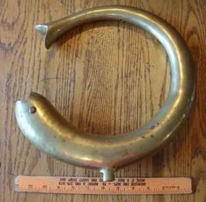 Antique solid Brass Fish Fountain Statue Copper eyes wall mounted Lamp part ? - Picture 1 of 7