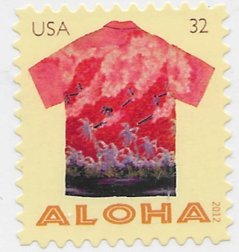 US #4592 MNH 2012 Aloha Shirt with Surfers & Palm Trees - Image 1 of 1