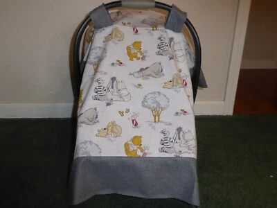 **WINNIE THE POOH AND FRIENDS** Handmade Baby Infant Car Seat Canopy-Cover - Image 1 of 2
