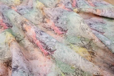 Pure 100% linen print pastel Soft Fabric 180gsm Flax Clothing fashion floral - Image 1 of 4