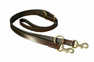 POLICE STYLE TRACKING TRAINING LEATHER DOG LEAD, BROWN COLOR IN BRASS FITTINGS - Picture 1 of 5