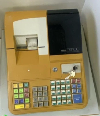 Caja registradora Royal Alpha 9150 vintage con 3 llaves enciende llaves de trabajo Foto 1 de 4