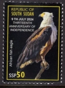 SÜDSUDAN 2024 UNABHÄNGIGKEIT Single: - 50 SSP AFRIKANISCHER FISCHADLER - kostenloser Versand USA - Bild 1 von 1