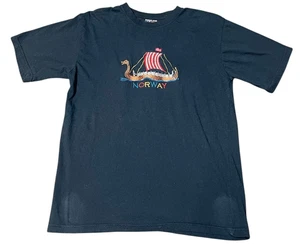 Vintage Norway Shirt Size M Scandinavian Explorer Cotton Short Sleeves Cotton - Picture 1 of 8