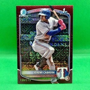 YEREMI CABRERA 2025 BOWMAN BASEBALL #BCP-146 CHROME MEGA MOJO BURGUNDY /275 1ST - Picture 1 of 3