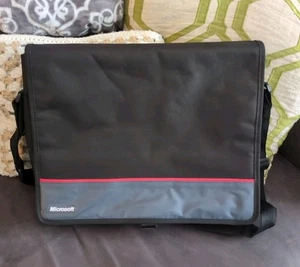 Vintage 2000er Microsoft Windows Laptop Messenger Bag schwarz Carry  - Bild 1 von 11