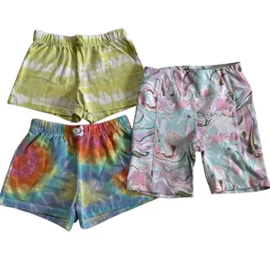 Bundle of 3 Girl Tie Dye Shorts Size Medium (7/8) The Children’s Place & Avia - Picture 1 of 5
