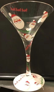 Toque de vidrio HO HO HO! Vaso Martini Navidad pintado a mano Papá Noel Navidad - Imagen 1 de 1