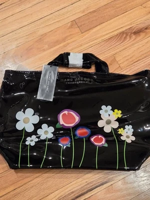 Bolsa tote Marc Jacobs flor de vinil preta nova com etiquetas - Imagem 1 de 4