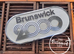 Brunswick 2000 Vintage Bowling Ball Return Display Plate The Reclaimed Life - Bild 1 von 6