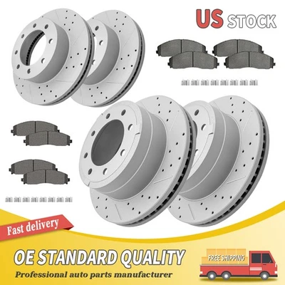 Pastilla de rotor de freno perforada delantera trasera 4x4 para Ford F-250/F-350Super Duty 2013-2022 Foto 1 de 4