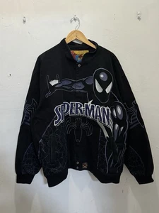 Vintage Rare JH Design Black Suit Spiderman Marvel Jacket 4XL Mens - Picture 1 of 10
