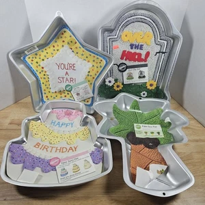 Wilton Kuchenform 4 Stück Geburtstag Palme Stern über dem Hügel - Bild 1 von 9