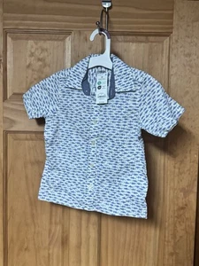 OSHKOSH Toddler Boy Collared Short Sleeve Shark Shirt ~ Size 3T ~ New with Tags - Picture 1 of 3