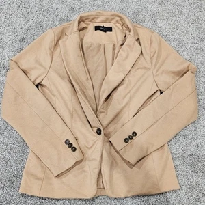 Forever 21 Womens Blazer Tan Lined With Fo-Pockets Sz S - Picture 1 of 12