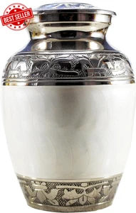 Cremation Urn Memorial Container Jar Pot for Human Ash Remains | Brass Urns | Me - Picture 1 of 12